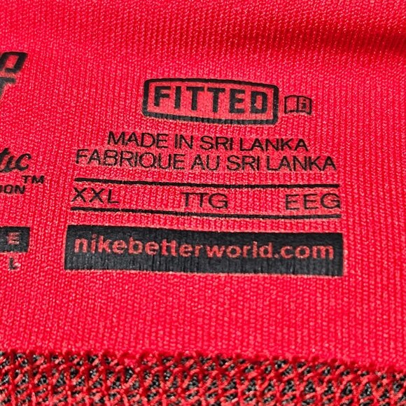 Nike Pro Combat Dri Fit Long Sleeve Shirt Mens Size XXL Red Black Athletic Wear - Picture 5 of 7